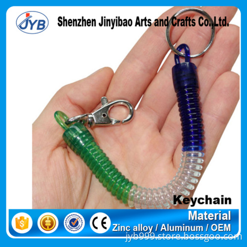 customized colors fashion plastic soft spiral shape keychain